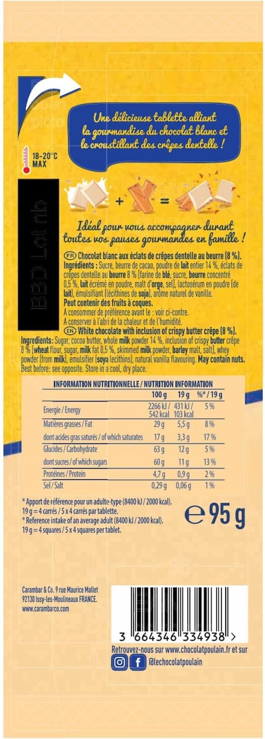 TAB.95G CHOCO BLC POULAIN – Image 2